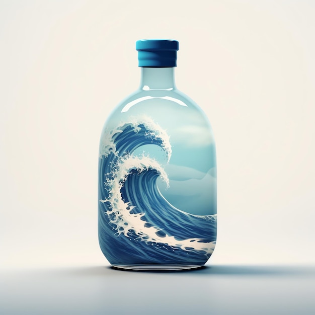 Photo water bottle ocean design