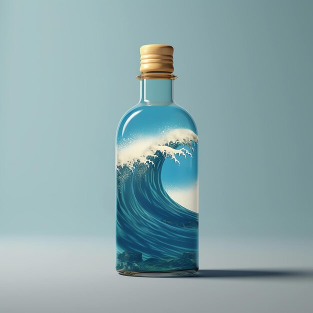 Water bottle ocean design
