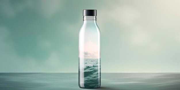 Water Bottle with beautiful background Generative AI