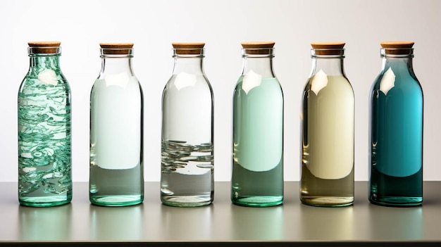Foto bottiglie d'acqua su bianco