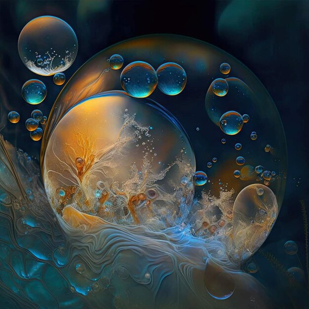 Photo a water bubble is shown with the word 