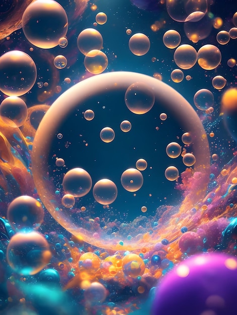 水の泡は、ai によって生成されたカラフルな背景を抽象化します。