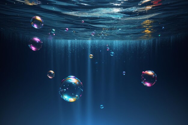 water bubbles in the sea created with AI