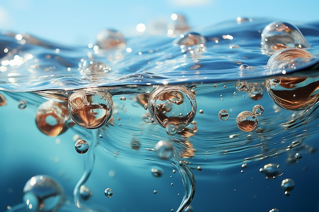 Водяные пузыри в море