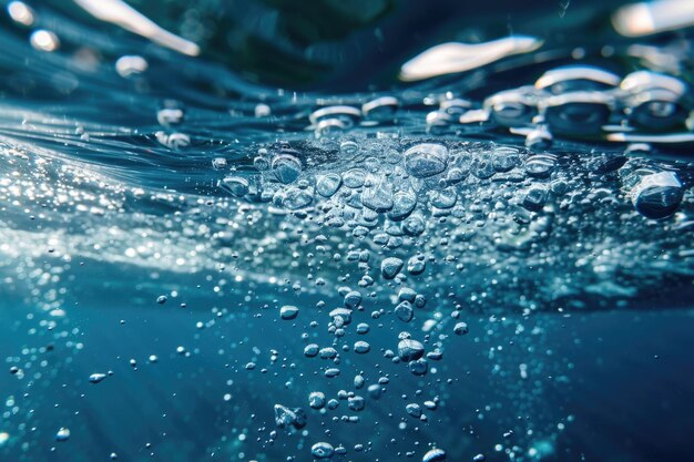 Water bubbles underwater background underwater background