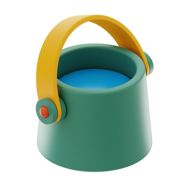 water bucket premium user interface design icon 3d rendering on isolated background