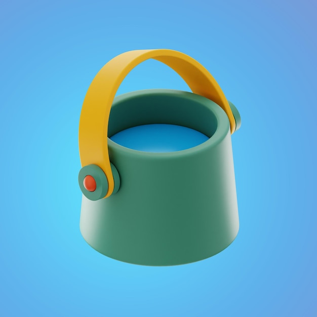 Photo water bucket premium user interface design icon 3d rendering on isolated background