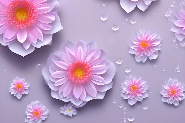 Water circles petals background realistic pink composition with shine and Sakura flowers