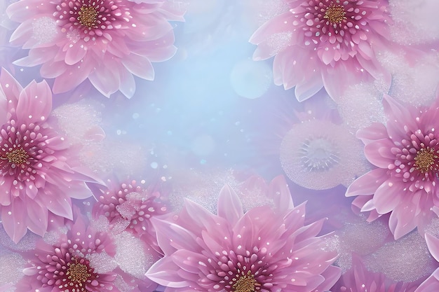 Water circles petals background realistic pink composition with shine and Sakura flowers