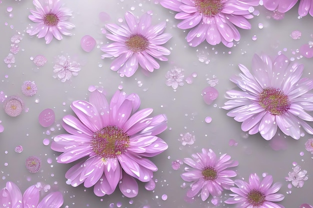 Water cirkels bloemblaadjes achtergrond realistische roze samenstelling met glans en sakura bloemen
