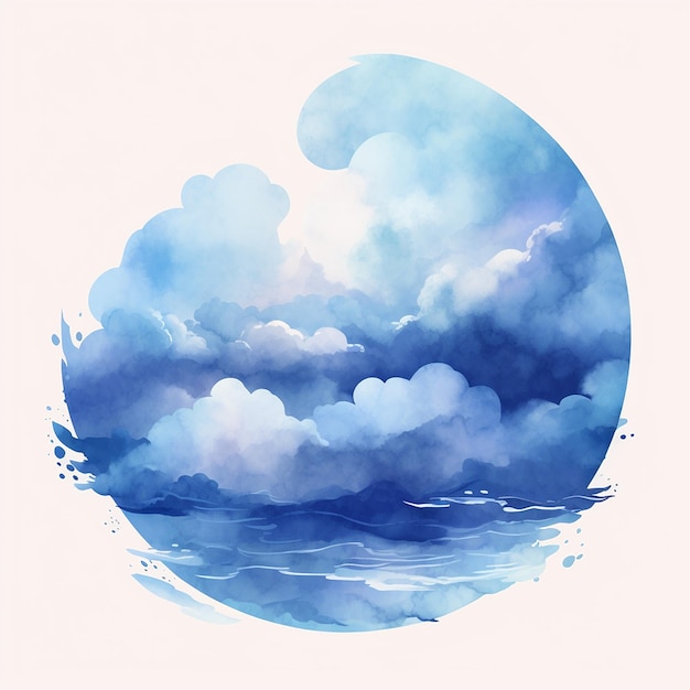 water color clouds