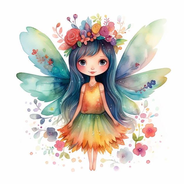 Photo water color fairy angle 3d