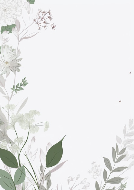 Photo a water color floral wedding corner background