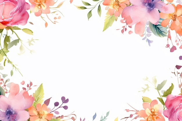물색 꽃 경계 템플릿 모이 모이 디자인