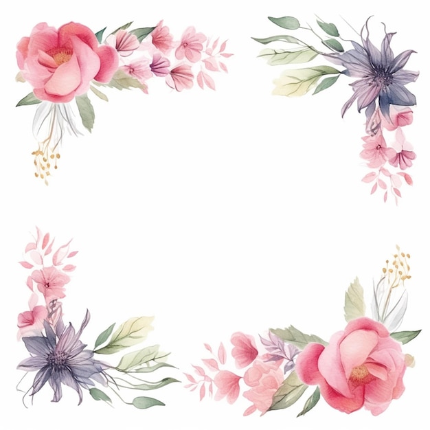 water color frames floral