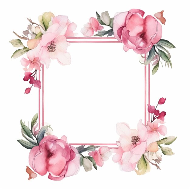 Photo water color frames floral