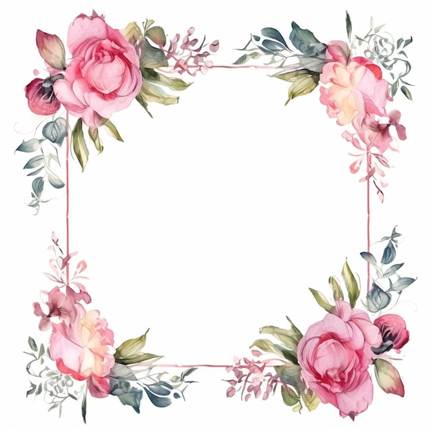 water color frames floral