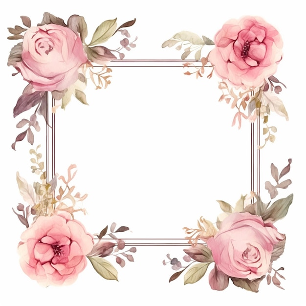 water color frames floral