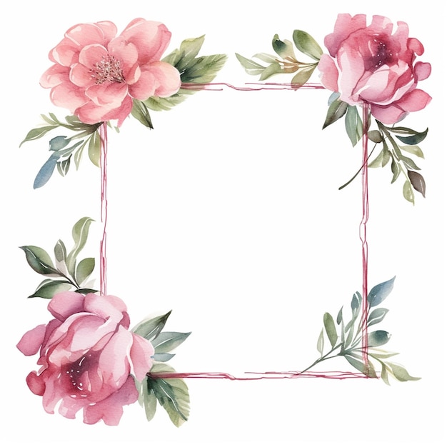 Photo water color frames floral