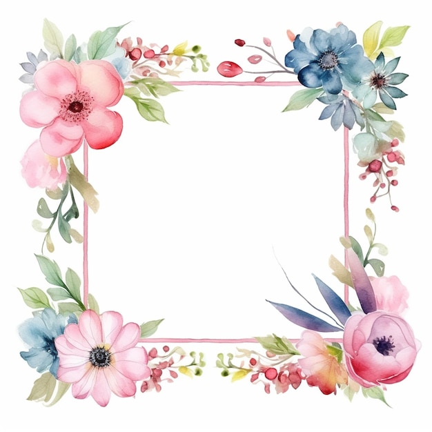 water color frames floral