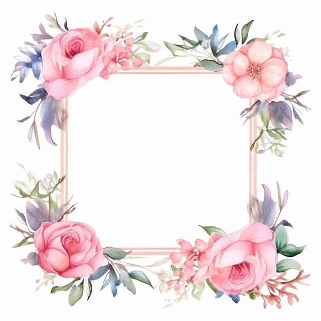 water color frames floral