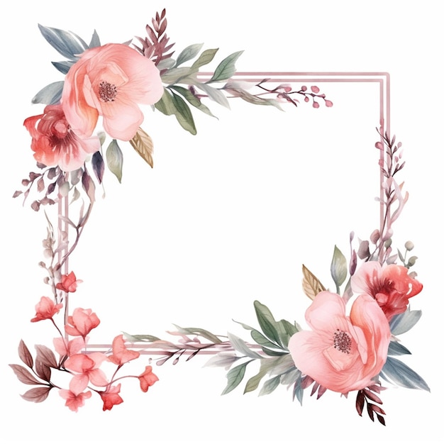 water color frames floral