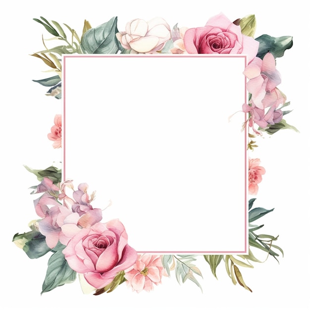 water color frames floral