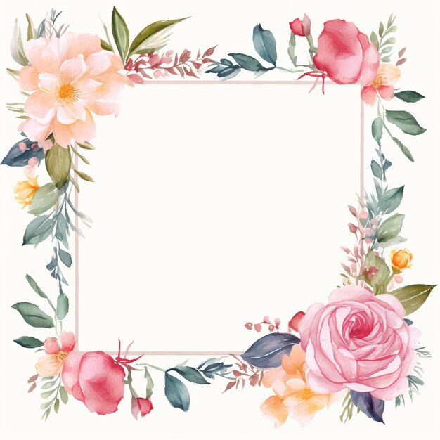 water color frames floral