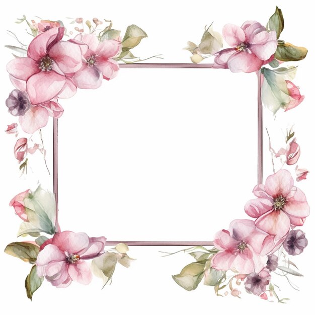 Photo water color frames floral