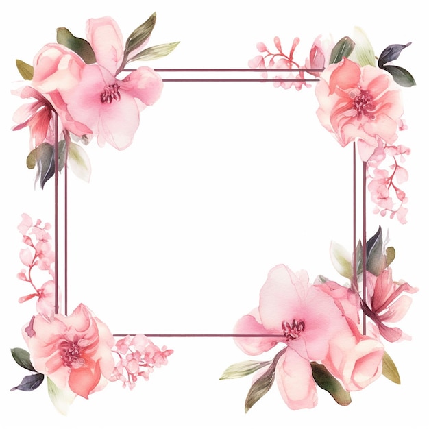 Photo water color frames floral