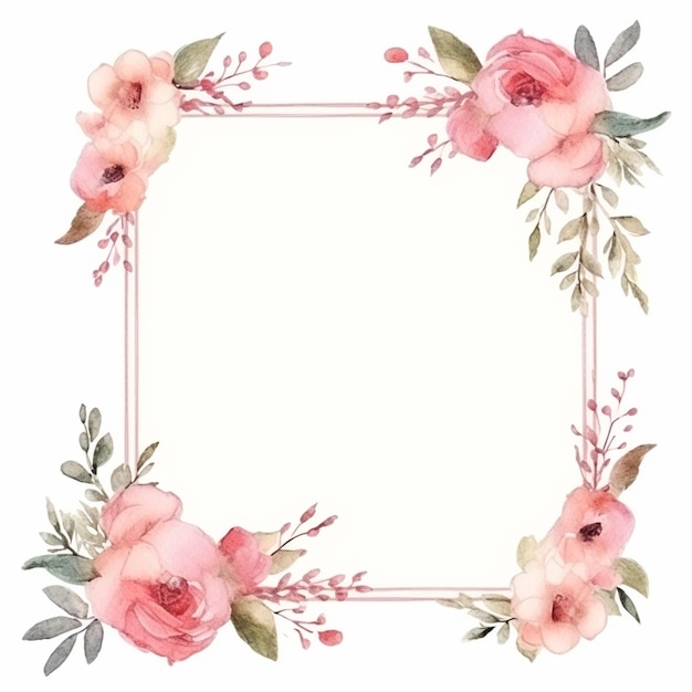 Photo water color frames floral
