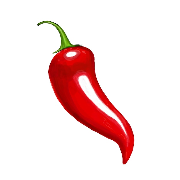 Акварель и масляная краска для рисования Red Bell Pepper для элемента, выделенного на белом фоне
