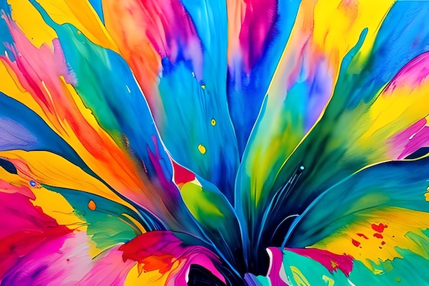 Foto colore dell'acqua o pittura a olio arte illustrazione di astratto primo piano natura colorata e fiori floreali in fiore stampa arte digitale
