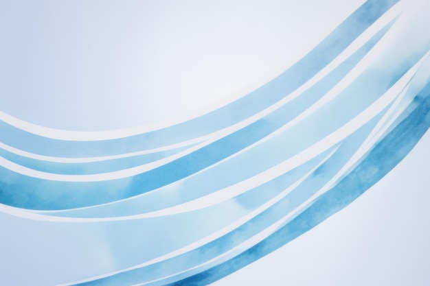 Water color painted blue wavy lines on blue background abstract painted backdrop