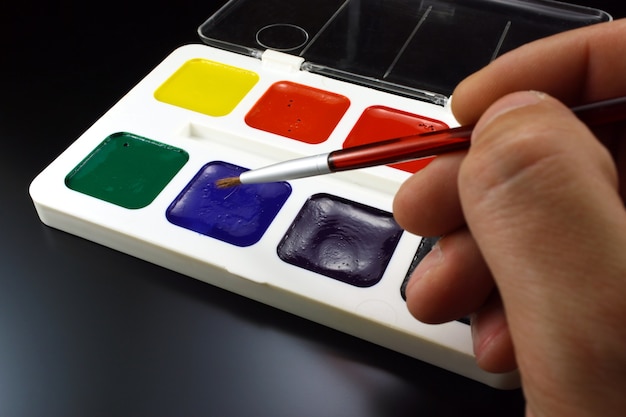 Photo water color paints for drawing