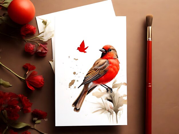 Water color sketch of bird images ai generated