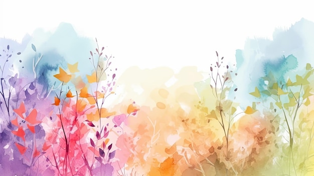 water colored floral vector background