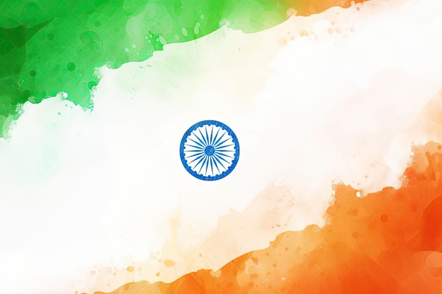 Photo water colored indian flag ai generated