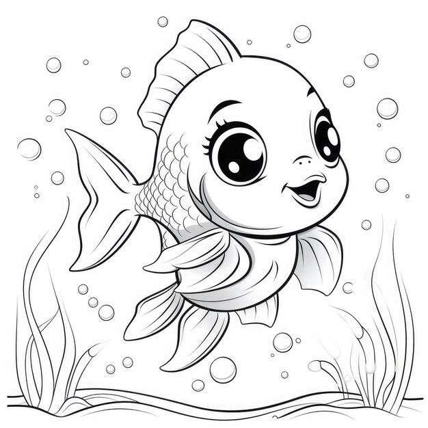 Photo under water coloring page sea life coloring book black and white outline cartoon