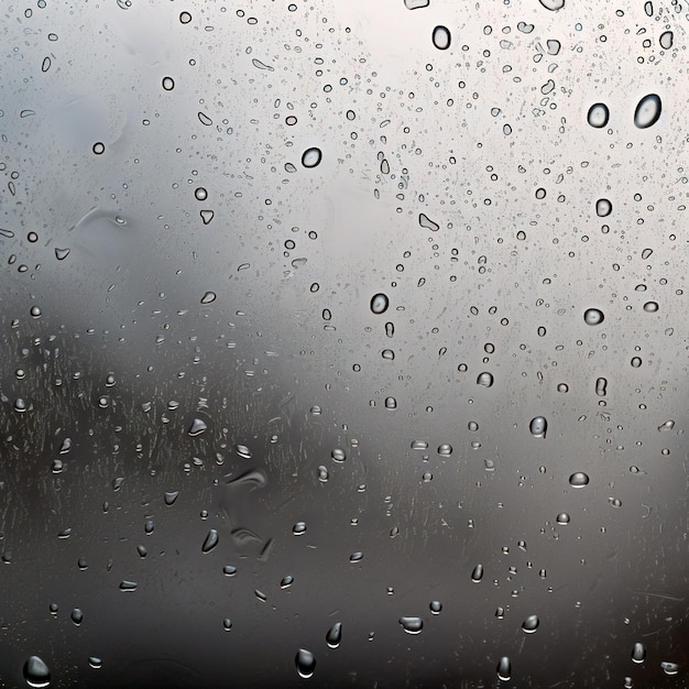 Water condensation on glass flat grey background