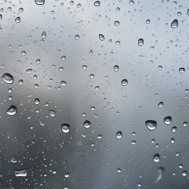 Water condensation on glass flat grey background