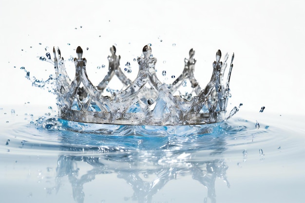 Photo water crown isolated on white background crown with water splashes