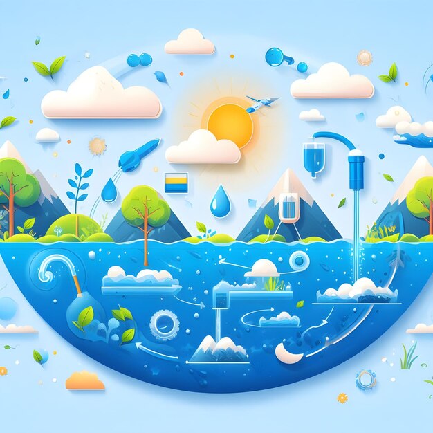 Water cycle illustration