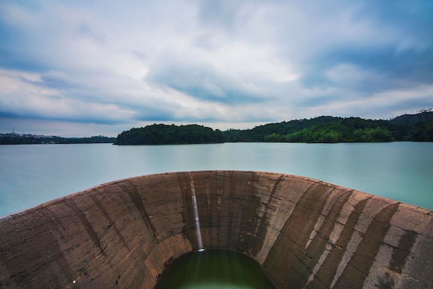 Water dam during dry season in Batam island