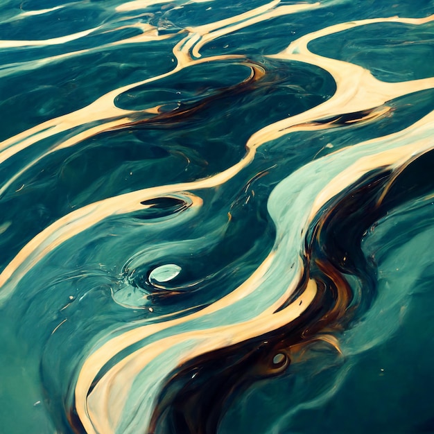 水で歪んだランダムなデジタル絵画
