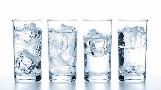 写真 白い背景のグラスで水を飲む ゲネレーティブ アイ