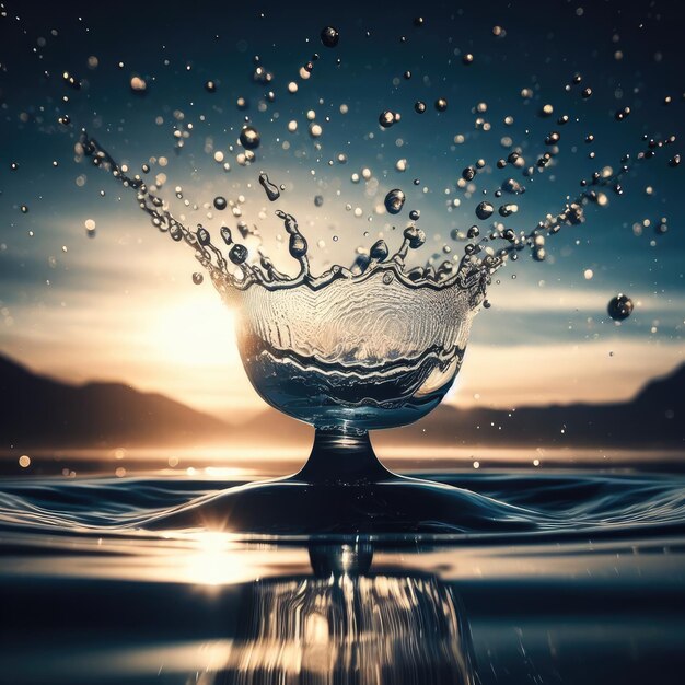 Water drop about to create ripple effect