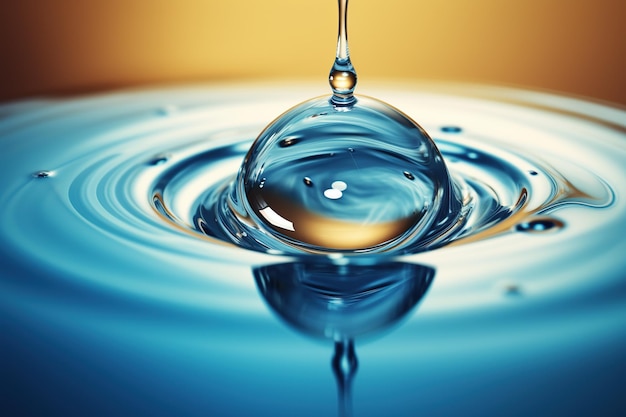 Foto cucina d'acqua da vicino su uno sfondo blu ai generato