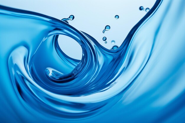 Water drop collision with abstract blue effect