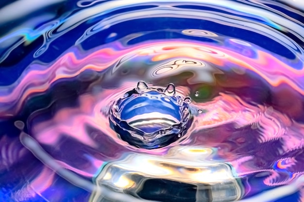 Photo water drop on colorful color